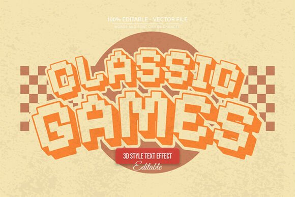 Classic Game Pixel 3D Style Text Effect