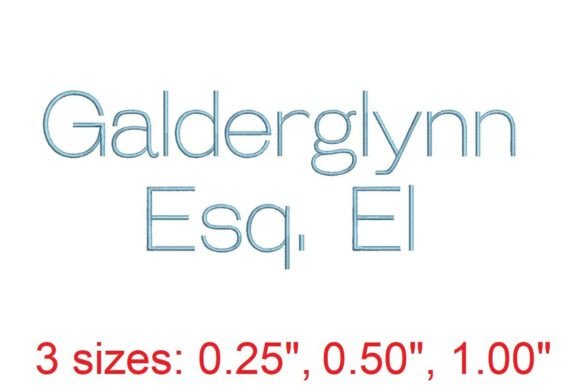 Galderglynn ESQ EL Embroidery Font