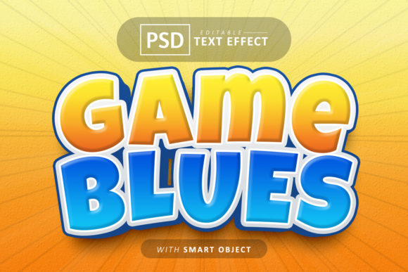 Game Blues Cartoon Style Text Effect: A Designer's Playful Asset