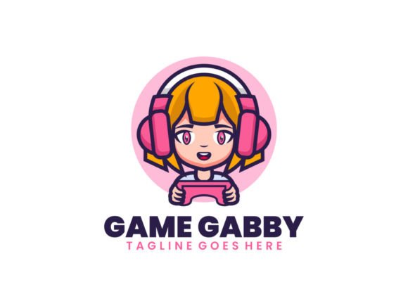 Game Gabby Mascot Cartoon Logo: Bold Vector Design
