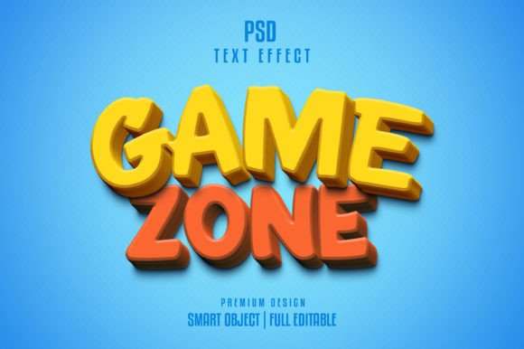 Game Zone Text Effect: Dynamic Editable PSD Template