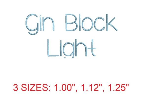 Gin Block Light Embroidery Font: A Modern Choice
