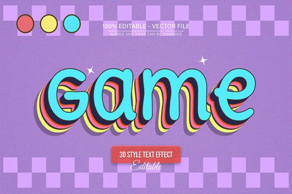 Groovy Blue Game Old Retro Text Effect
