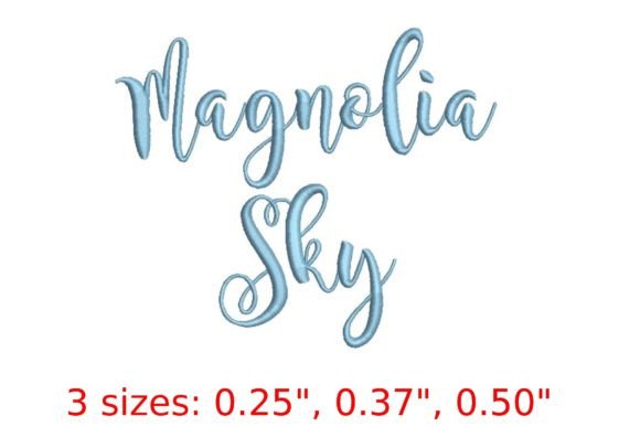 Magnolia Sky Embroidery Font: Elegant Script for Machine Embroidery