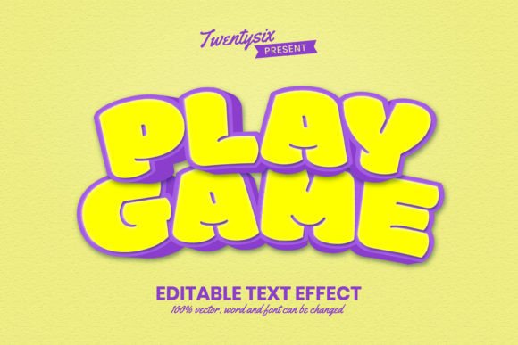 Play Game - 3D Text Effect Editable