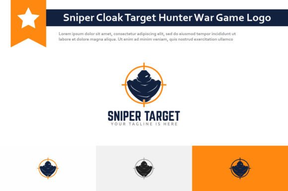 Sniper Cloak Target Hunter War Game Logo