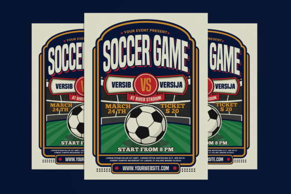 Soccer Game Sport Flyer Design Assets