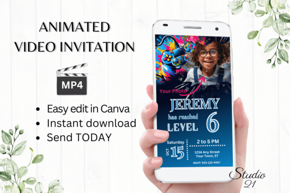 Video Game Birthday Invitation - Gamer 6