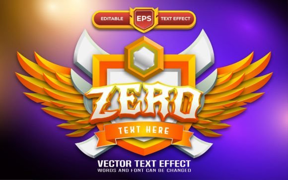 Zero Game Logo with Editable Text Effect